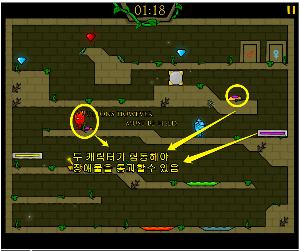 물불게임 링크 (2인용 플래시 게임) 3 물불게임게임시 협동 사진