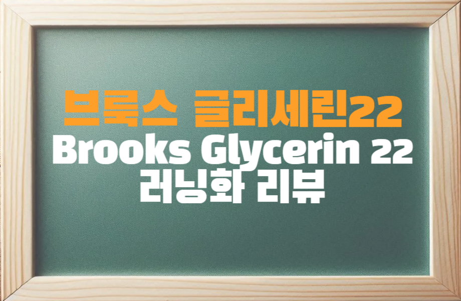 브룩스 글리세린22 러닝화 리뷰 1 브룩스 글리세린22 러닝화 리뷰 썸네일